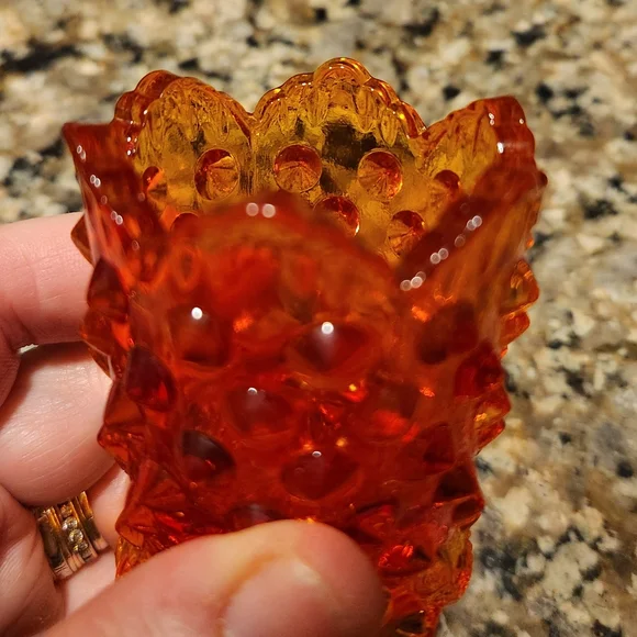 Fenton Amberina Hobnail Toothpick Holder - Picture 13 of 16